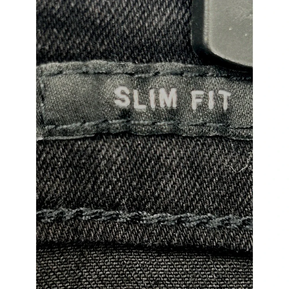 Kenneth Cole New York Mens Slim Fit Jeans 30x32 Black Solid 5-Pocket Denim Pants